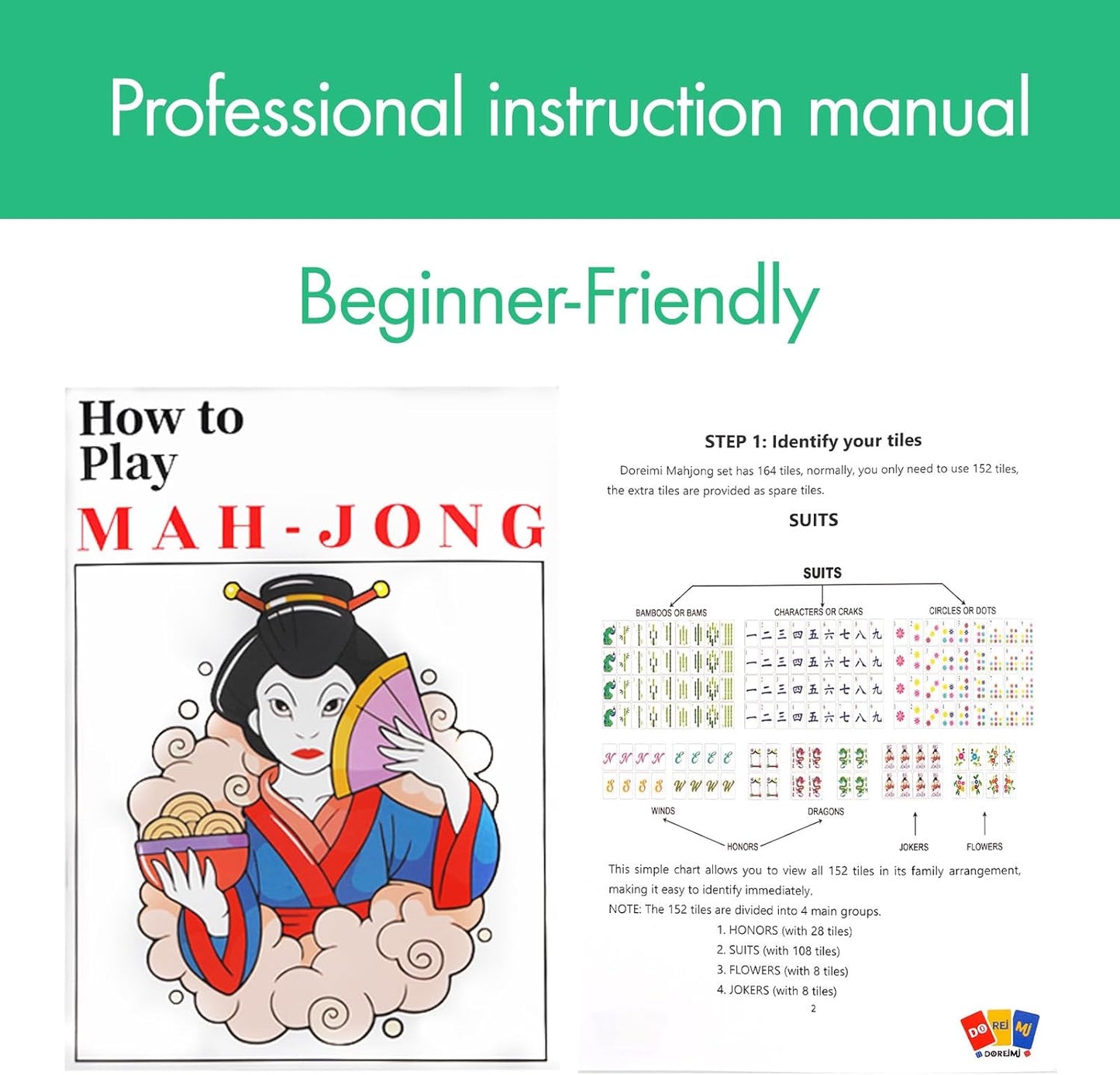 American Mahjong Set with 160 Acrylic White Tiles and 4 Transparent Holders/Pushers, Portable American Style Mahjong Game with Carrying Bag, Classic Board Games for Family Night