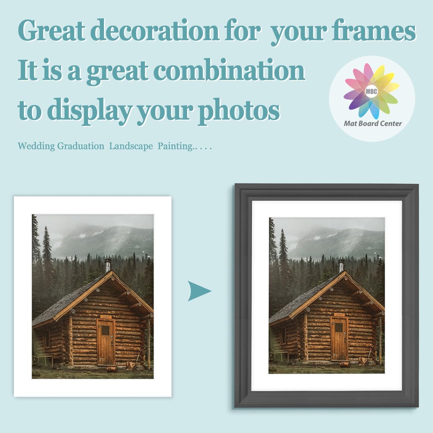 MBC MAT BOARD CENTER, 10 Pack 11X14 for 9X12 White Picture Mats Frame Mattes, Bevel Cut, Acid Free, 4-Ply Thickness