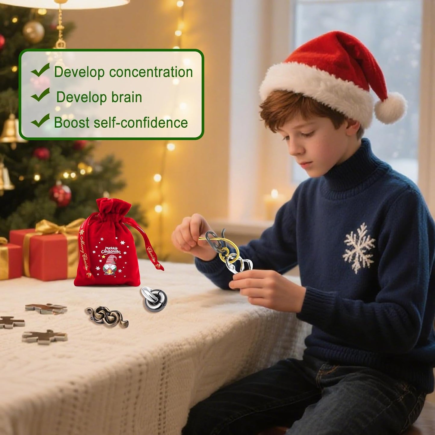 9 PCS Metal Brain Teaser Puzzles Logic Metal Puzzle for Adult Toy Lock Puzzles Gift for AdultsTeenagers (9 PCS Edition X)