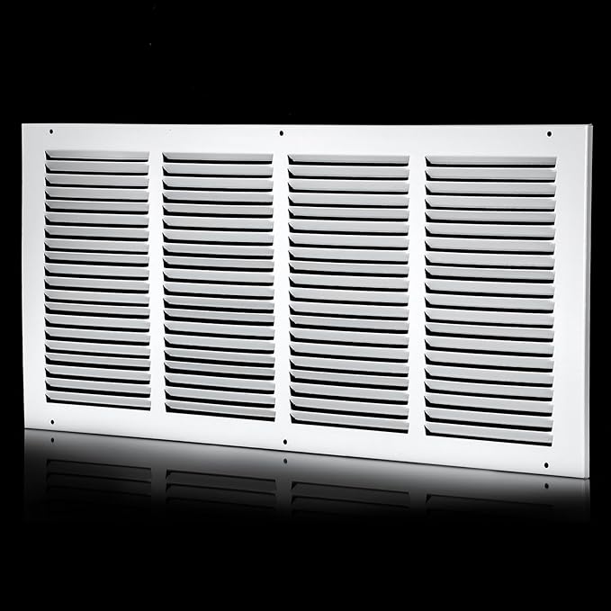 24x10 Return Air Grille(Duct Opening Size),Air Return Vent Cover,Flat Vent Cover,Rejillas De Aire Acondicionado Para Casa,Return Air Grilles,Outer Dimensions:25.75"Wx11.75"H(24"W x 10"H, Duct Opening)