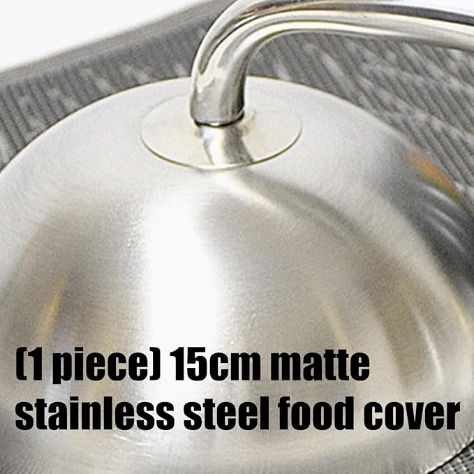 Matte Nonrust Steel Food Cover 15cm Rustproof Kitchens BBQ Grills Protectors Cooking Food Dome for Outdoors Dinin