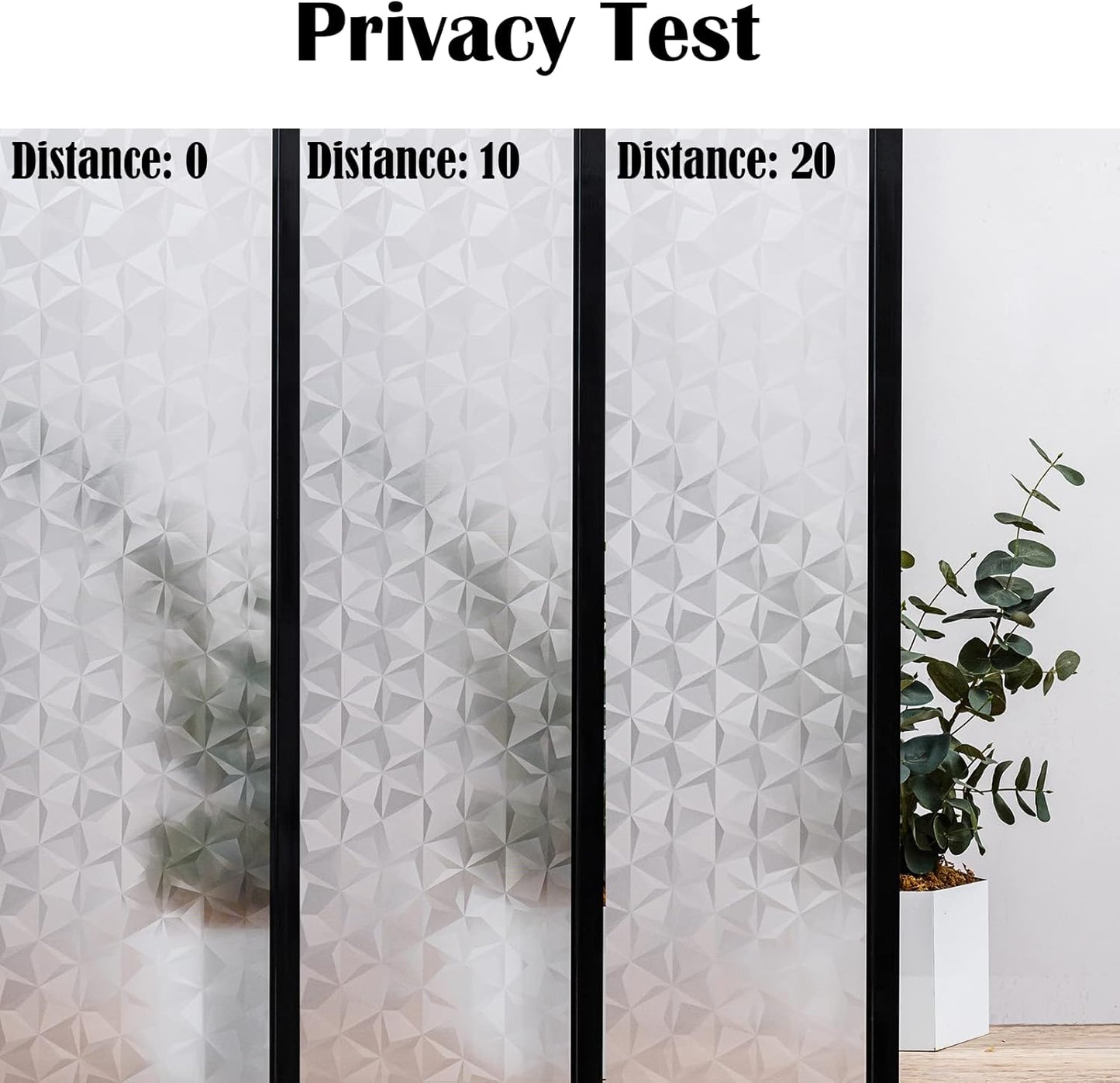 Niviy 3D No Glue Static Cling Window Films Privacy Cut Glass Window Sticker for Bathroom Office Kitchen Window Decor 23.6"x 118", Frosted