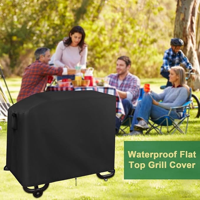42 in Flat Top Grill Cover Waterproof for Cuisinart Flat Top 2 Burner Griddle CGG-0028, 42 inch Weatherproof Cover for Outdoor Griddle, Waterproof Propane griddles Covers for Gas Grill