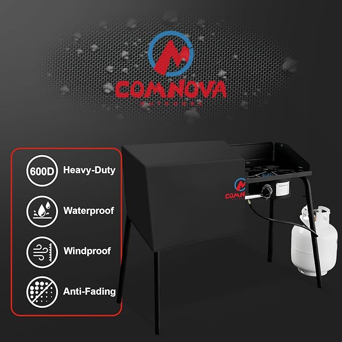Comnova Grill Cover for Camp Chef 2 Burner Stoves - 600D Outdoor Camping Stove Cover Heavy Duty & Waterproof, 2-Burner Griddle Covers for Camp Chef Explorer EX60LW, EX60P, EX280LW, YK60LW and More