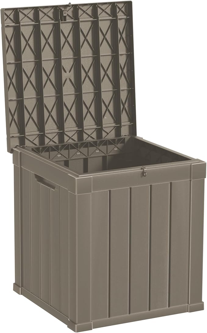 50 Gallon Deck Box, Resin Outdoor Indoor Waterproof Storage Box, Lockable Storage Box With Handle for Patio Furniture - Garden Tools - Swimming Pool Tools UV-Resistant, Grey