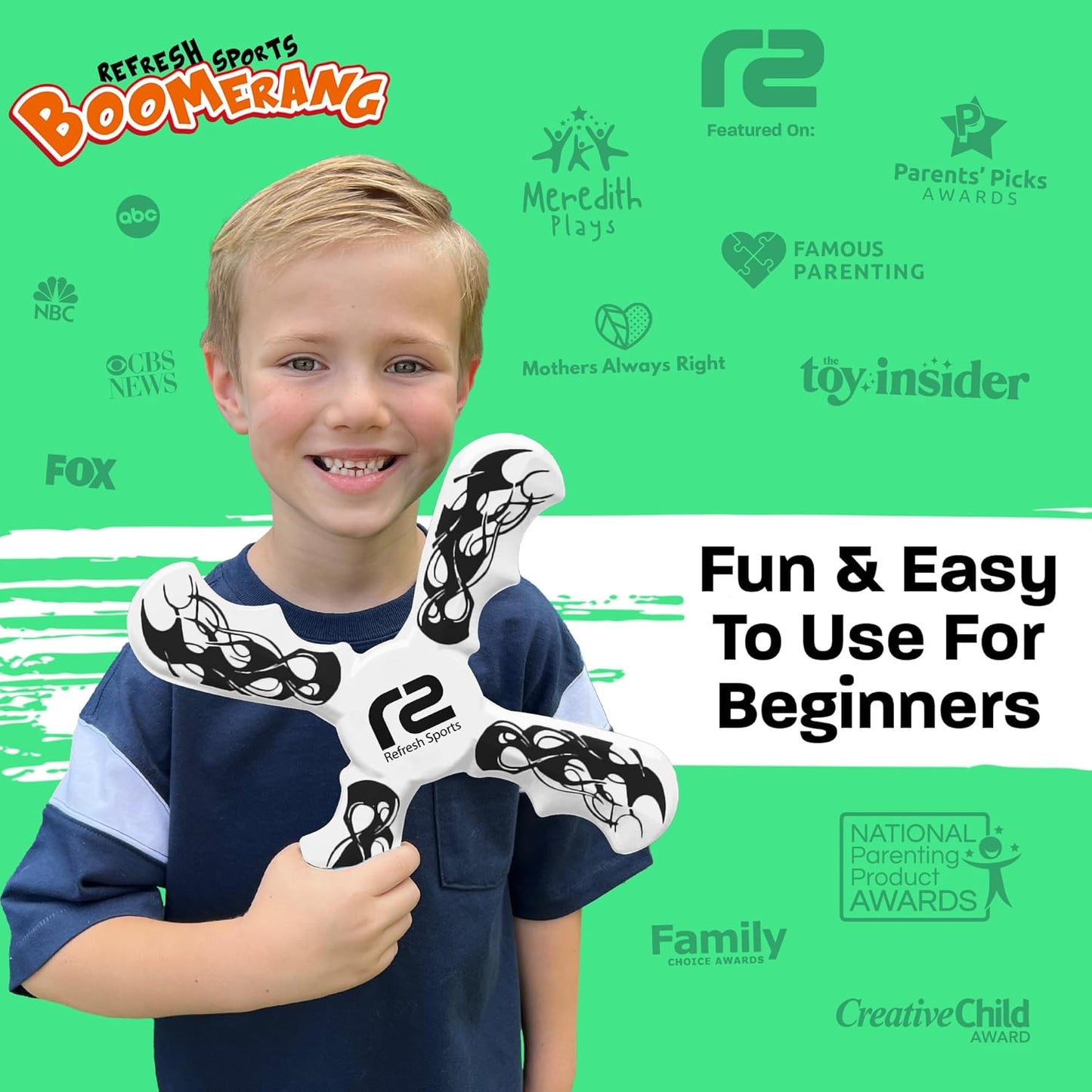 Boomerang for Kids - It Really Does Fly Back - Fun & Easy to Use Toy Gifts for Boys & Girls - Soft Foam Design Allows for Safe Play & Great Beginner Toy Gift Idea Kids Boy Birthday Gift Ideas Stuffers