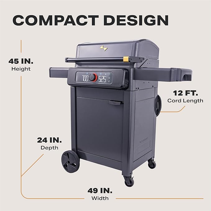 Current Model G Dual Zone Grill, Smart Electric Outdoor Grill with 200°F to 700°F Range for Searing & Roasting, Digital Precision, Independent Heat Zones, Apartment-Friendly & Weather-Resistant
