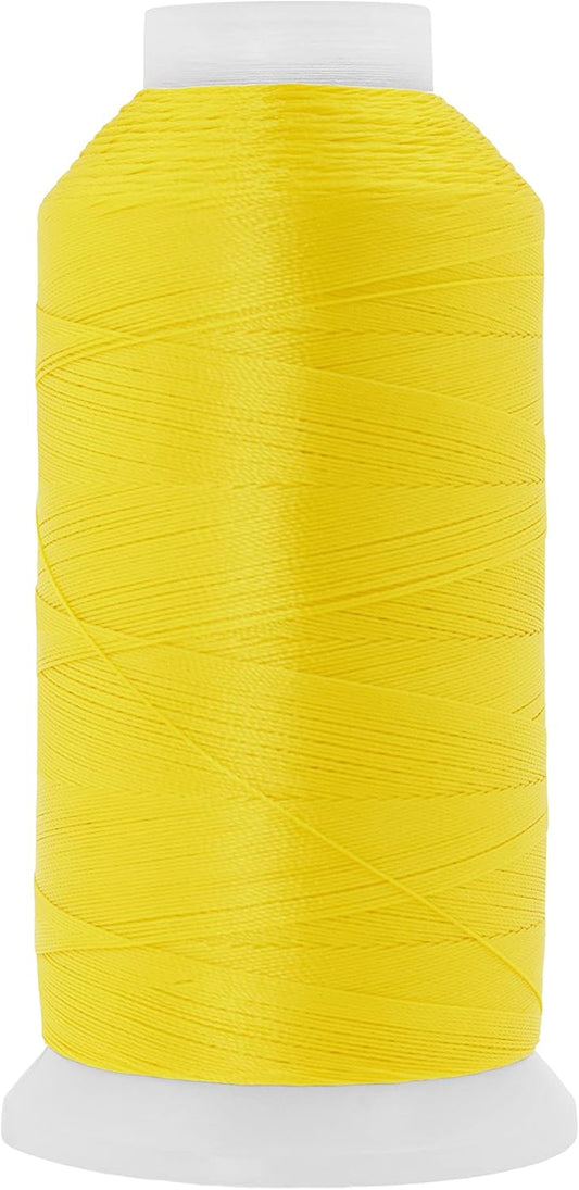 Mandala Crafts Yellow Heavy Duty Thread -1500 Yds Tex 70 Thread for Sewing Drapery Jeans Leather Hair - Bonded Polyester Thread Outdoor Marine Upholstery Threads