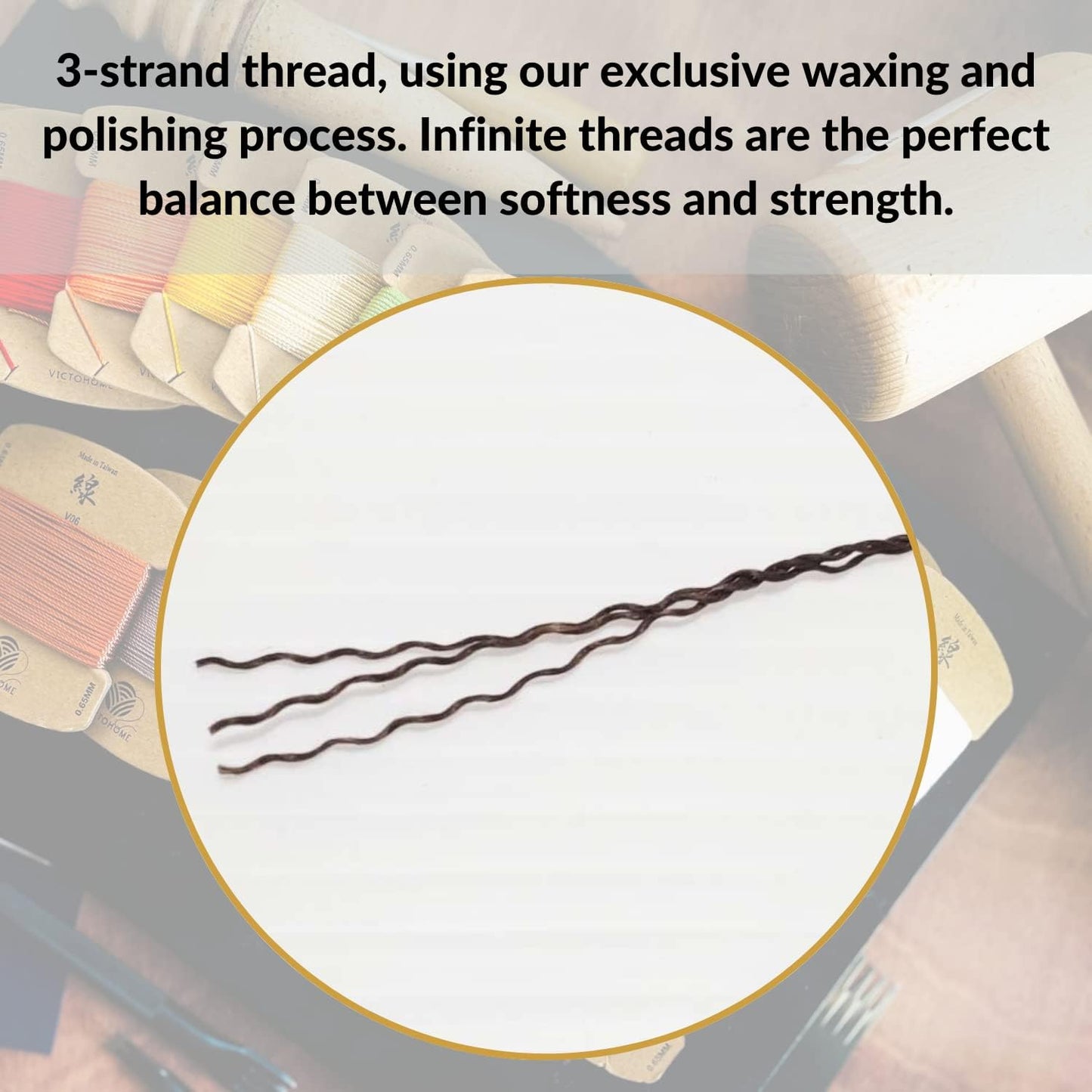 Bonded & Round Waxed Threads, 3-PLY Round Thread 12 Colors 252 Yards - Hand Sewing - All Leather Projects/Crafts/All-Purpose Threads/Macrame/Bracelet (0.55 mm, 21yd/Each)