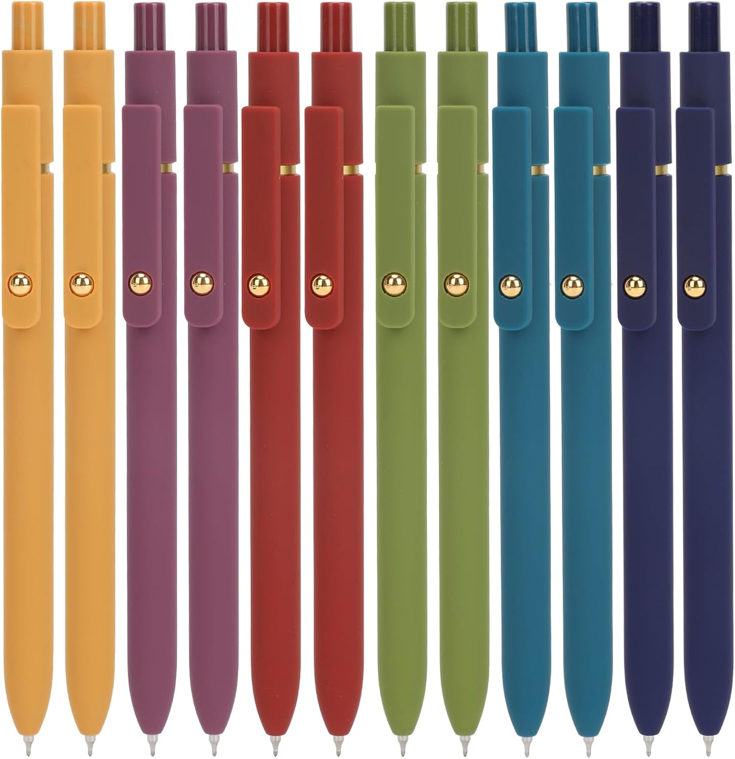 Ddaowanx Gel Pens, 12 Pcs 0.5mm Quick Dry Black Ink Pens Fine Point Smooth Writing Pens, Cute Office School Supplies Gifts for Women (12 Pcs Vintage-Black Ink)