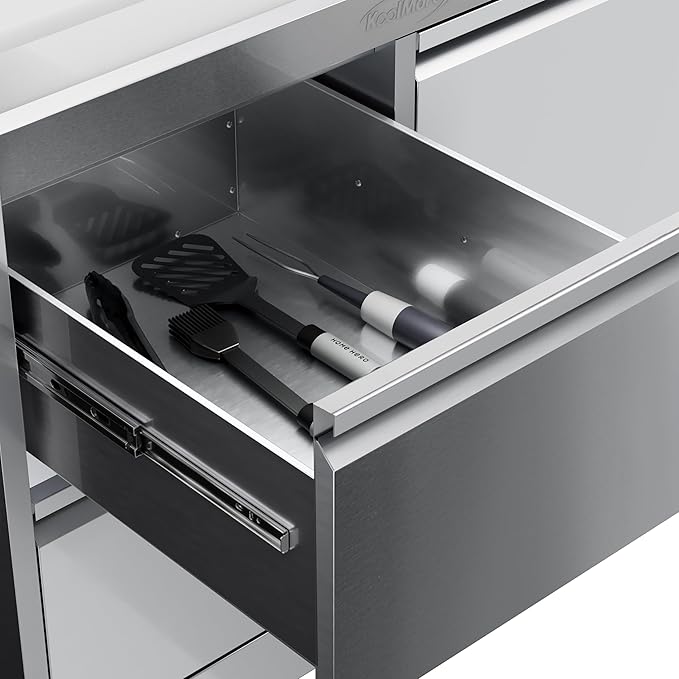 KoolMore Outdoor Kitchen 30 in. BBQ Liquid Propane Grill with Cabinet in Stainless-Steel (KM-OKS-BQ30-BQ30CAB)