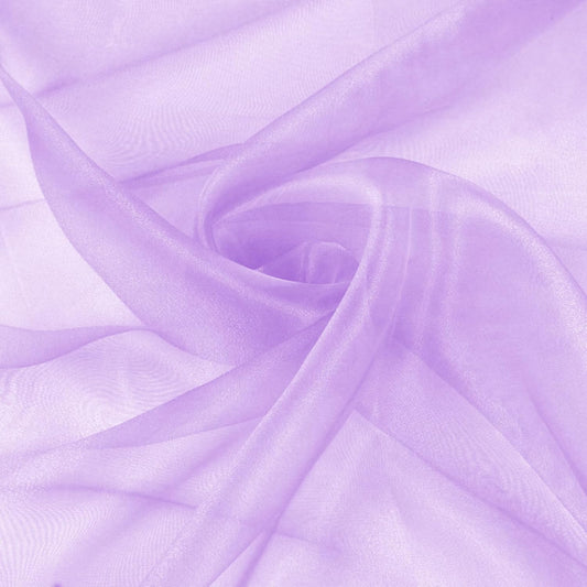 VACVELT Sheer Organza Fabric by The Yard, 60 Inch Wide Light Purple Organza Fabric Bolt Bridal Sheer Tulle Fabric, Silk Organza Fabric Roll for Wedding Party Decorations Backdrop Curtain (1 Yard)