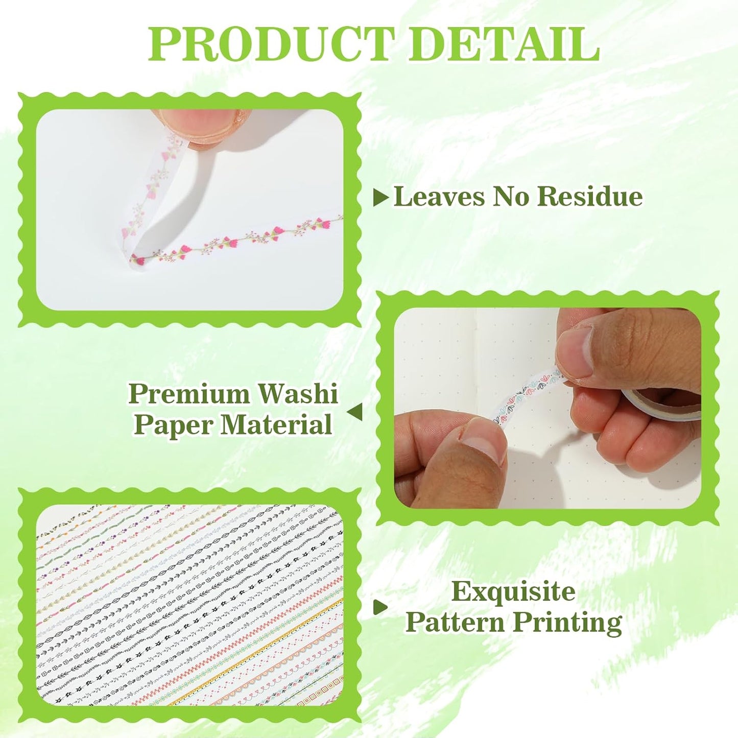 EORTA 30 Rolls Floral Washi Tapes Set, Slim 5mm Plants Masking Tape, Decorative Sticker for Detailed Scrapbooking, Arts, Wrapping, Journaling, Planners, DIY Crafts, 0.19inch Wide