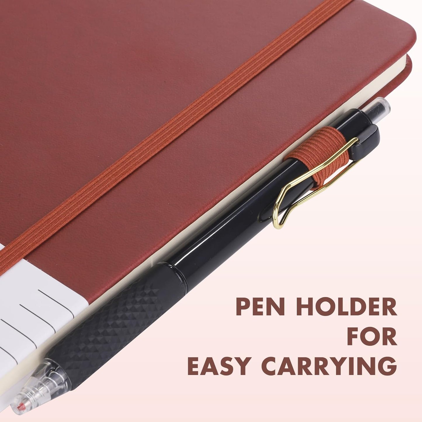 Aodaer 30 Set Lined Notebook Journals with Pens A5 Notebooks 100 GSM College Ruled Hardcover Notebook PU Leather Notepad with Pen Holder for Office School, 5.7 x 8.3 Inches, Deep Multicolor