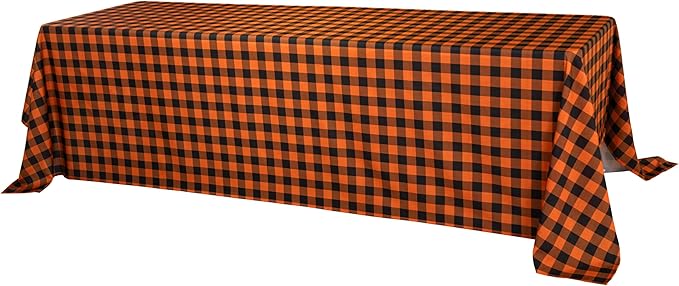 Classic Gingham Buffalo Tablecloth Fabric - Oblong 90x132 Inch Water Proof Checkered Table Cloth for Indoor Outdoor - Table Cover for Birthday, Picnics, BBQs, and Parties