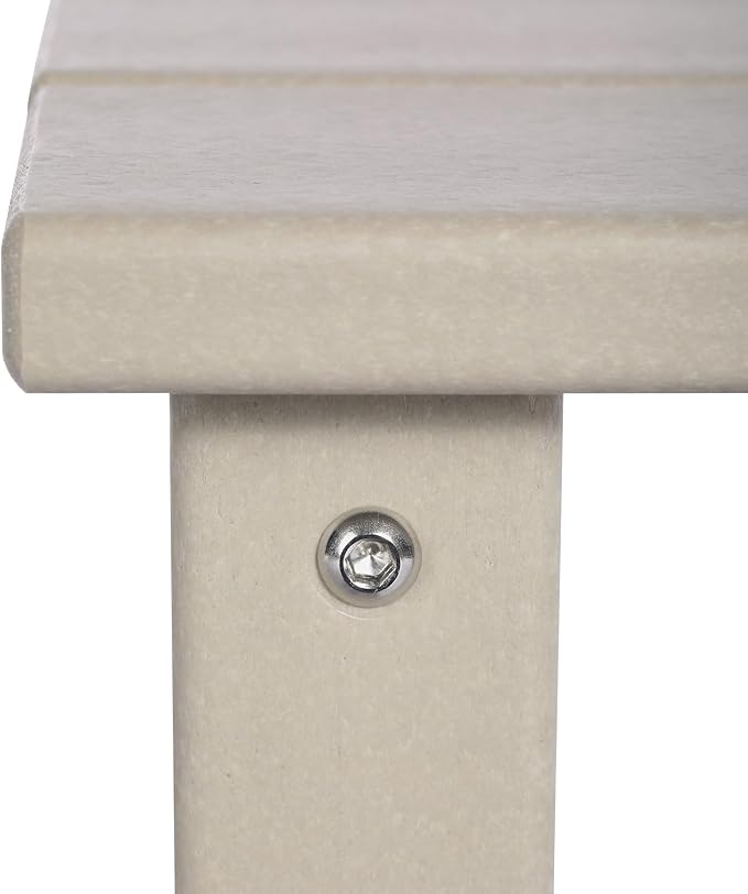 Costaelm Kids Outdoor Side Table, Small Patio HDPE Adirondack Square Table, Porch End Table for Outside Pool Garden, Sand