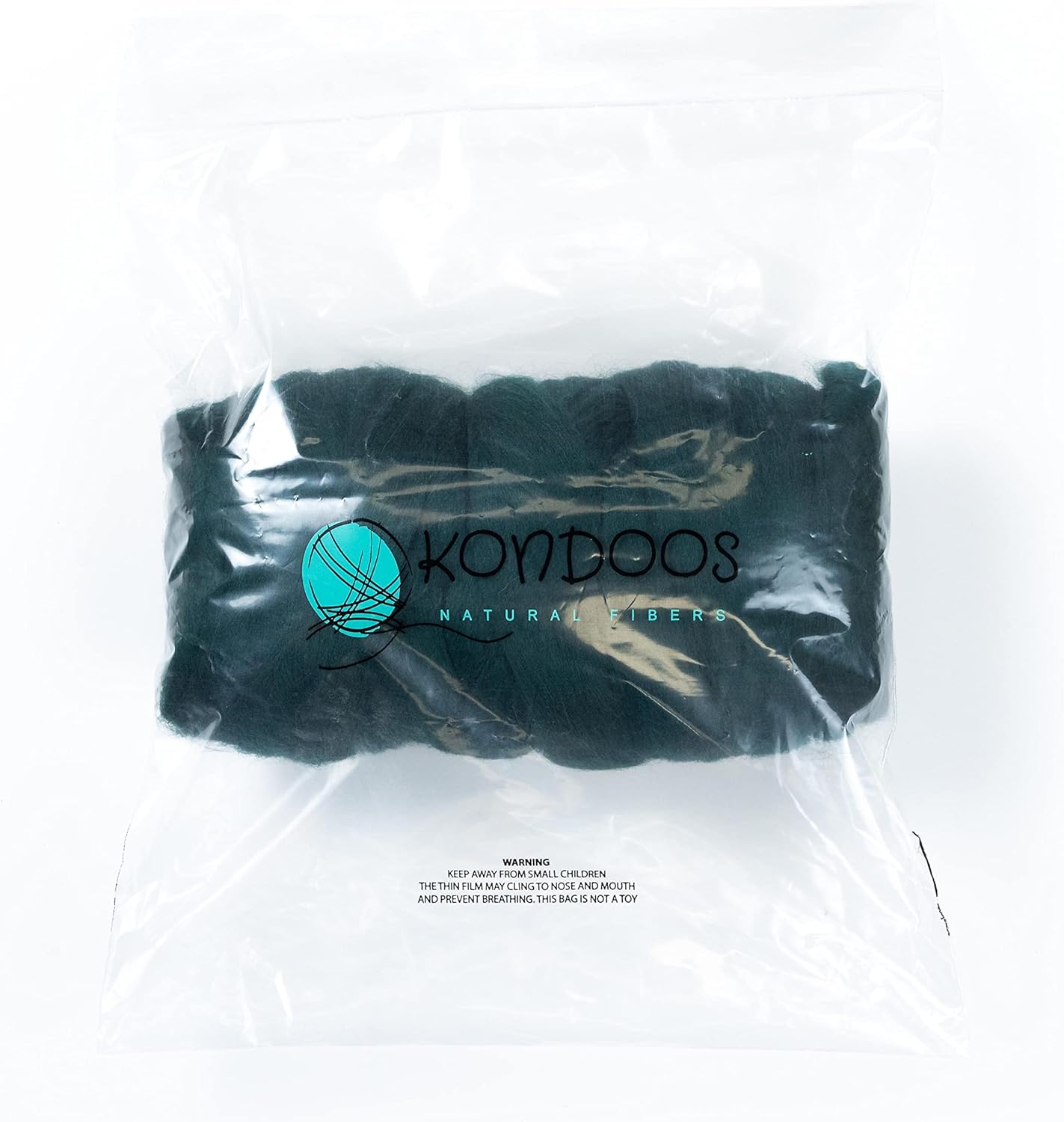 Kondoos Colored Natural Wool roving, 1 lb. Best Wool for Needle Felting, Wet Felting, handcrafts and Spinning. (English Green, 1 lb)