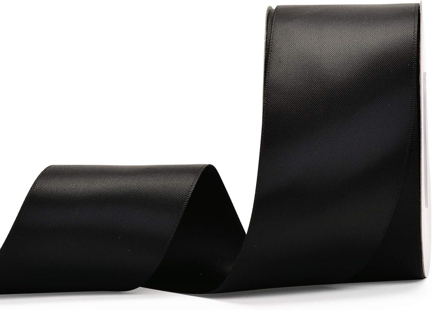 YAMA Double Face Satin Ribbon - 2 Inch 25 Yards for Gift Wrapping Ribbons Roll, Black