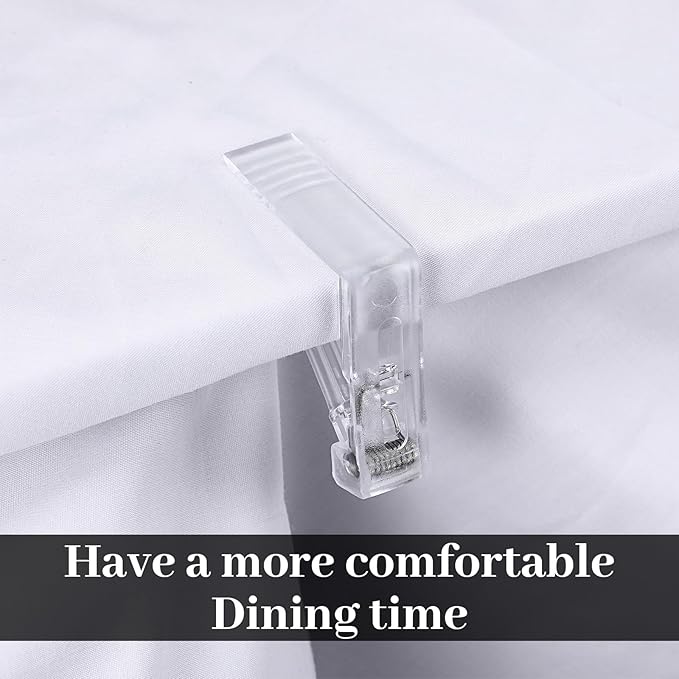 48 Pieces Clear Tablecloth Clips Plastic Loaded Table Cover Holder Clamps Table Cover Clips for Easter Party Birthday Wedding Dinging Camping Picnic Indoor and Outdoor Tablecloth Fix