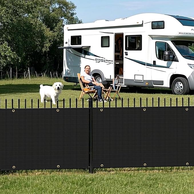 2.5' x 201' Balcony Privacy Screen Fence Cover with Zip Ties Grommets for Apartment Patio Porch Deck Backyard Outdoor (Black)