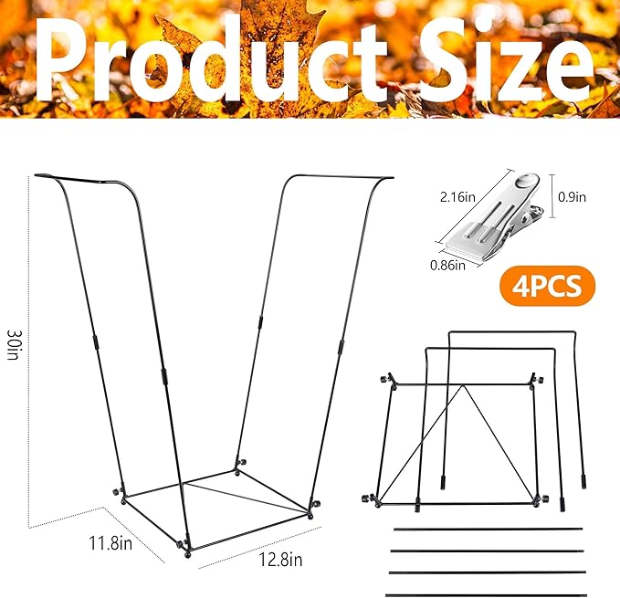 1pc Metal Trash Bag Holder - Garbage Bag Holder Frame Holds 30-45 Gallon Plastic Bags-Multi-Use Outdoor Leaf Bag Stand for Yard Camping Garden Lawn Party Supplies