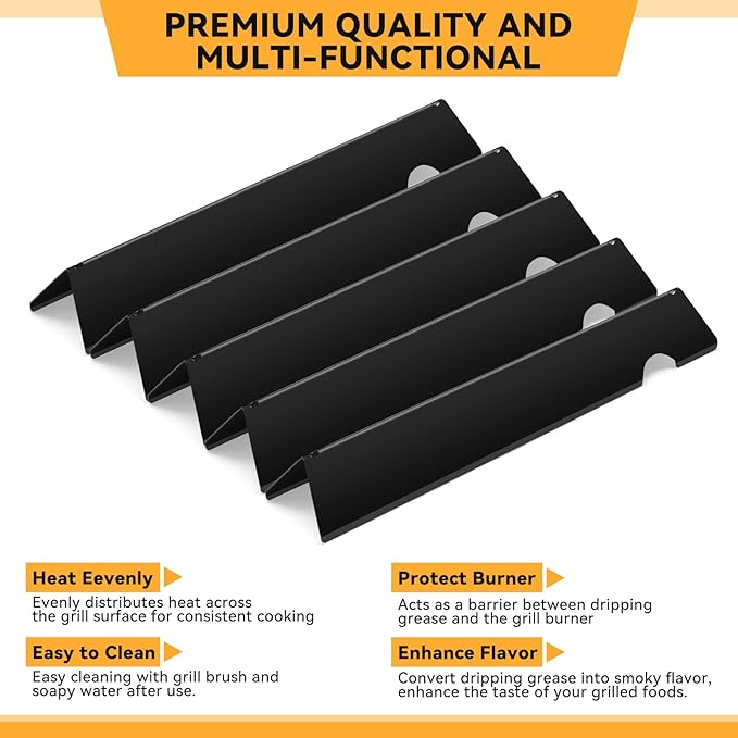 17.1 Inch Porcelain-enameled Flavorizer Bars for Weber Genesis Grill Parts, for GS4 Genesis II/II LX 300, II E-310, II E-315, II E-335, II LX-340 Replacement Parts, 66795, 5 Pcs