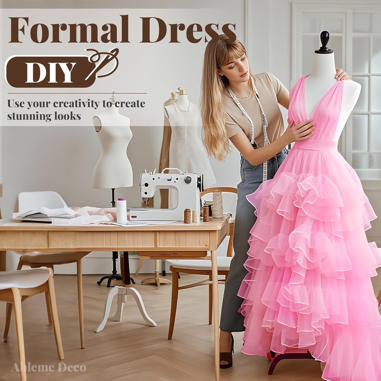 Organza Fabric by The Yard, 60 Inch Wide 3 Yards (9 ft) Long Sheer Fabric for DIY Sewing Projects Wedding Decorations Party Backdrops Curtains (Lt Pink)