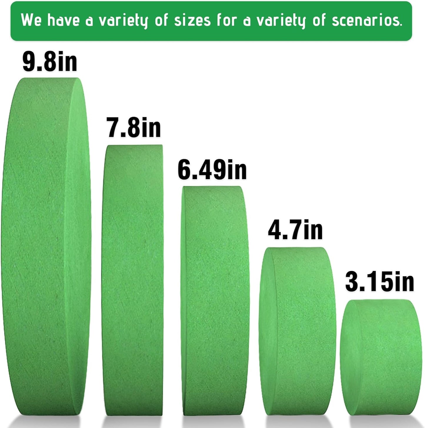 Max Shape 6Pcs Floral Foam Round Blocks, Large Wet and Dry Green Foam for Artificial and Fresh Flower Arrangement,Flower Foam Blocks for Wedding Party Decorations (7.8 Inch)