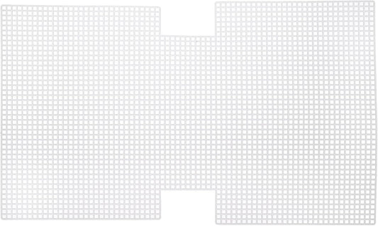 MECCANIXITY 2Pcs Plastic Mesh Canvas Sheet 4 Count 43.2 cm/ 17" for Crochet Bag Making Handbag Blank Canvas for Embroidery Needlepoint, Bag, Knit Crochet Mesh, White