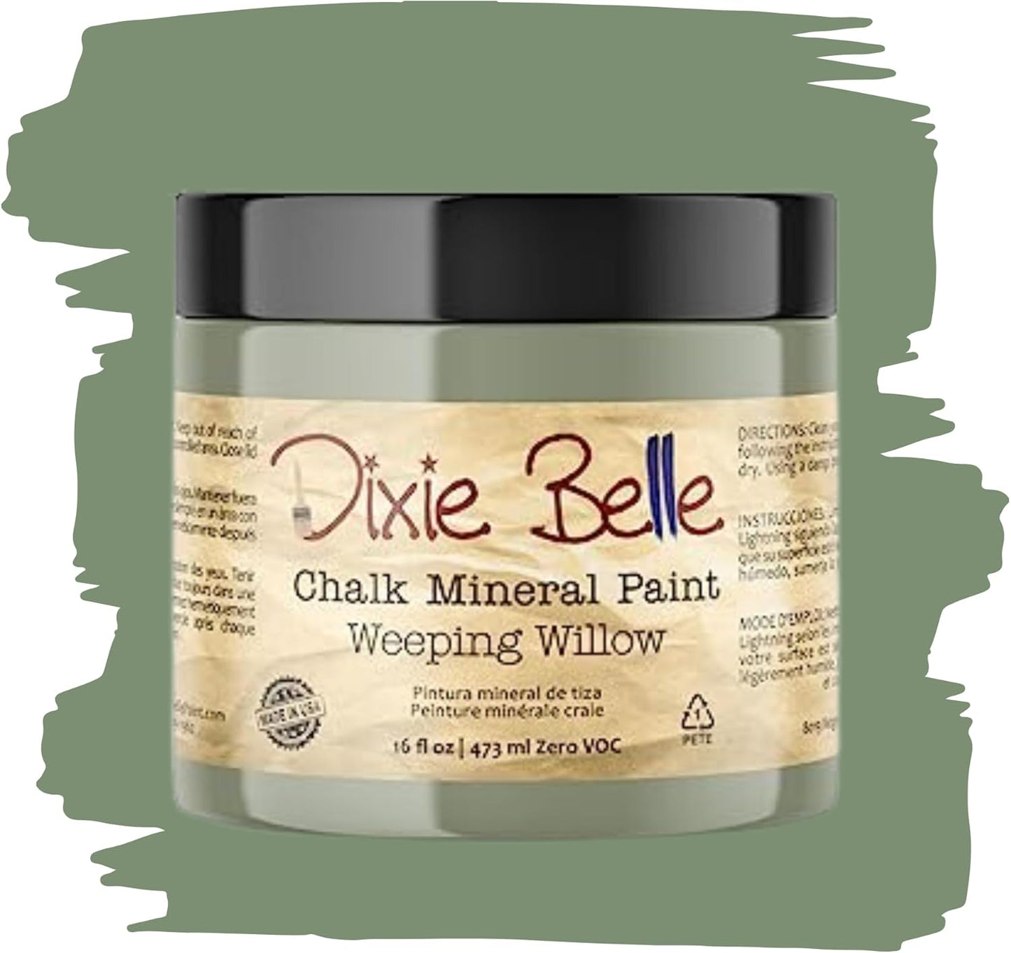 Dixie Belle Paint Company Chalk Finish Furniture Paint - Weeping Willow (16oz) - Matte Soft Green Chic Chalk Mineral DIY Furniture Paint
