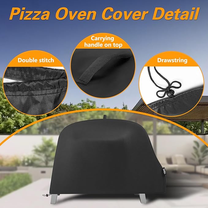Pizza Oven Grill Cover Outdoor Waterproof 420D Pizza Oven Cover Compatible with Cuisinart CGG-403 3-in-1 Grill, Griddle and Pizza Oven 27.6" L x 21.2" W x 17.5" H