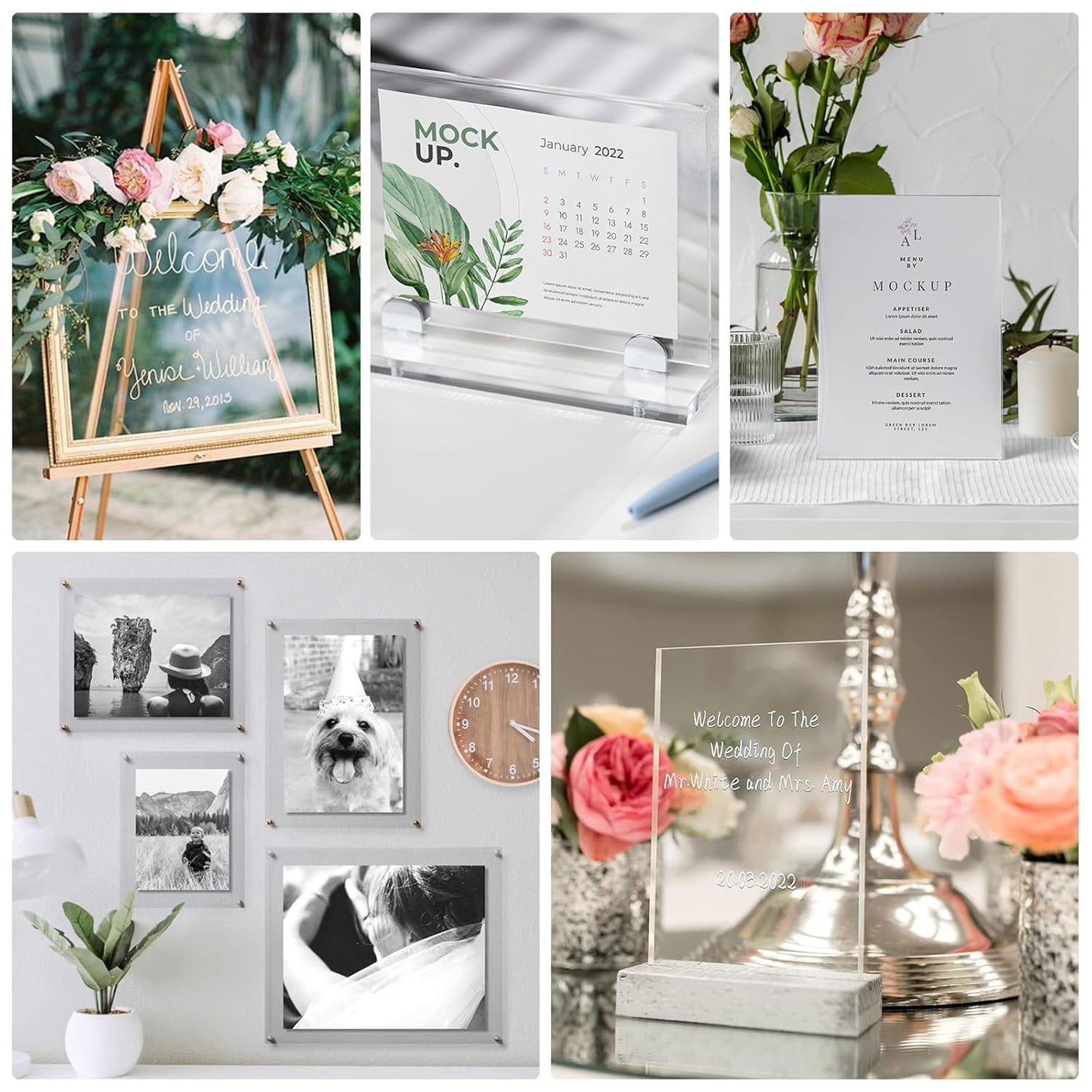 5 Pack 12”x12” x0.02” Clear PET/Plexiglass Sheet, Transparent Flexible Plastic Sheet 12x12, 0.02” Clear Plastic Sheet for Crafts, Picture Frames, Painting, Sign Blank (5, 12"x12"x0.02)