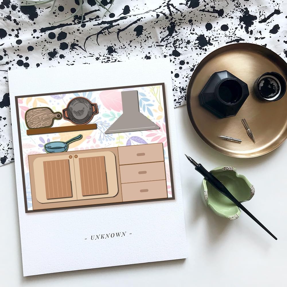 Kitchenware Clear Stamp 6.3x4.3 Cooking Tool Transparent Stamps for DIY Scrapbooking Journal Decor