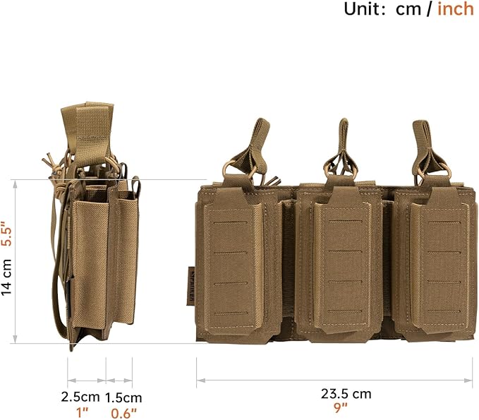 EXCELLENT ELITE SPANKER Tactical Open-Top Single/Double/Triple Molle Mag Pouch for Pistol Mag Pouch Tactical Bag Accessories Holder