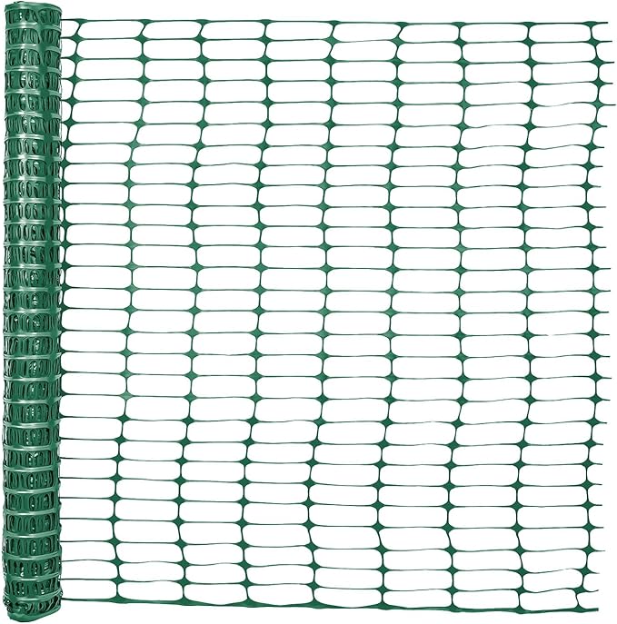 Fencer Wire 4 ft. Safety Fence, 100 ft. Green Plastic Fencing Roll for Construction, Pet and Event Fencing, 4 cm x 10 cm Mesh
