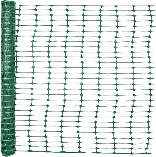 Fencer Wire 4 ft. Safety Fence, 100 ft. Green Plastic Fencing Roll for Construction, Pet and Event Fencing, 4 cm x 10 cm Mesh