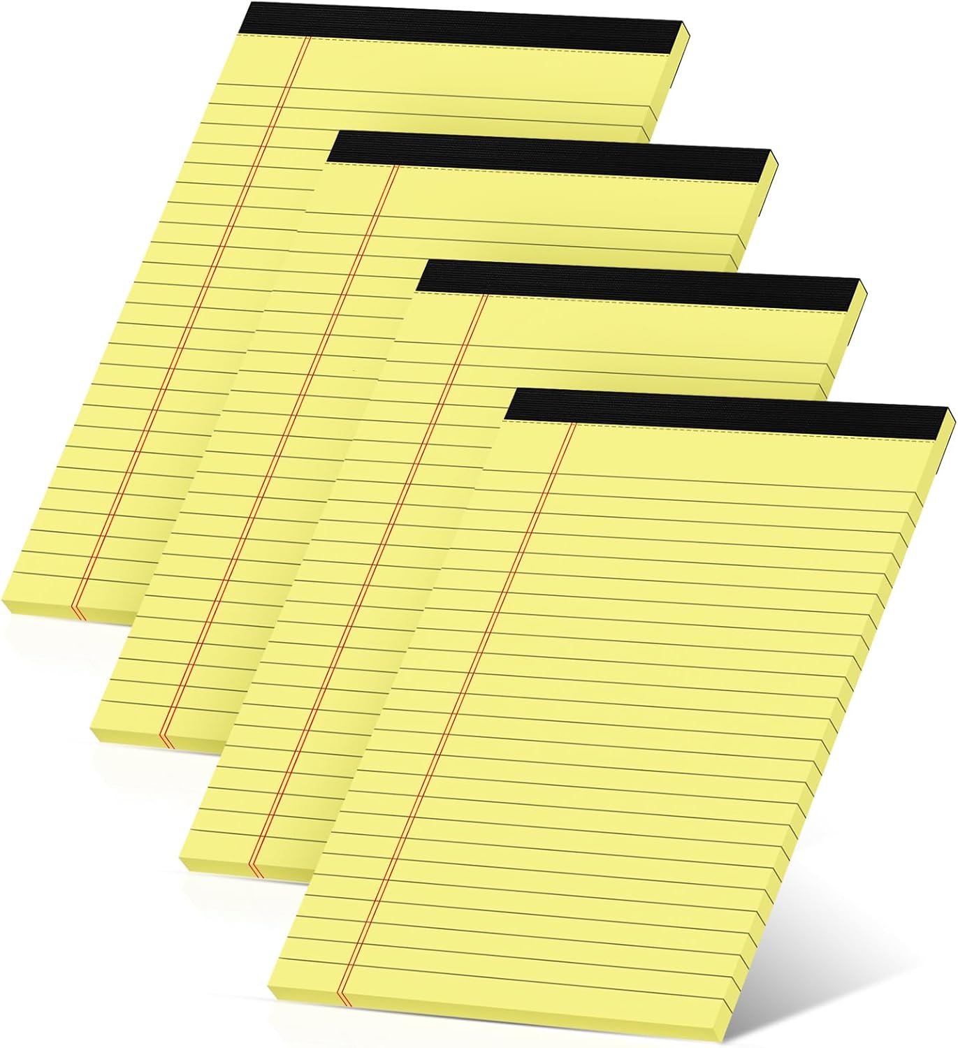 Legal Pads 5x8 Inch, 4 Pack, Narrow Ruled, 5x8 Yellow Legal Pad, Mini Double-Sided Printing Notepad Perforated Note Pads 5x8" Lined Paper, Lined Writing Pads for Office Home School, 30 Sheet/Pad
