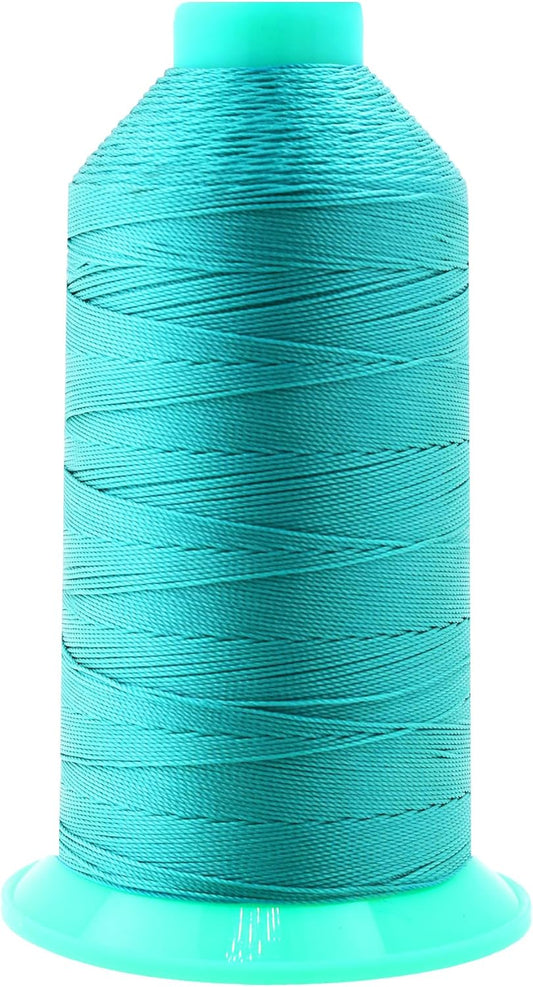 Mandala Crafts Bonded Nylon Thread Turquoise Heavy Duty Sewing Threads - 800 YDs Size 207 630D T210 Tex 210 Thread for Leather Jeans Weaving Outdoor Marine Upholstery Threads