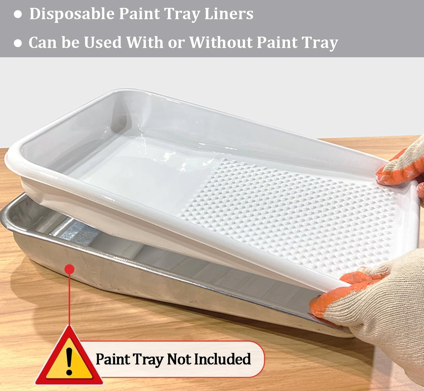 Great Andrew Paint Tray Liners 9 Inch, 13 Pack Disposable Paint Roller Tray Liners, Paint Pan Textured Liners for House Painting Projects, Home or Commercial Use