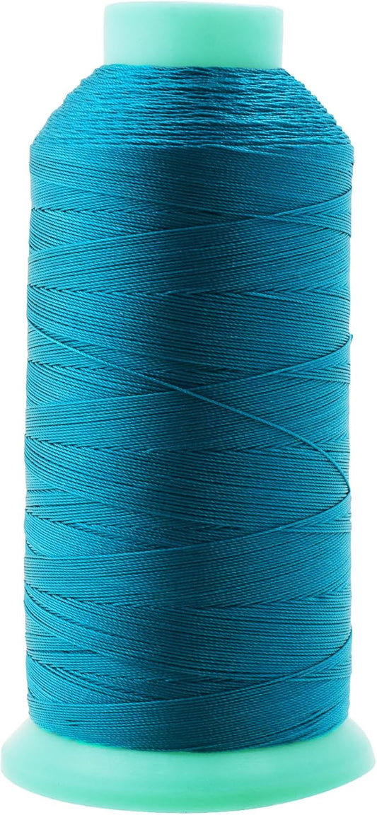 Mandala Crafts Bonded Nylon Thread Teal Heavy Duty Sewing Threads - 1100 YDs Size 92 280D T90 Tex 90 Thread for Leather, Jeans, Weaving, Outdoor, Marine, Upholstery