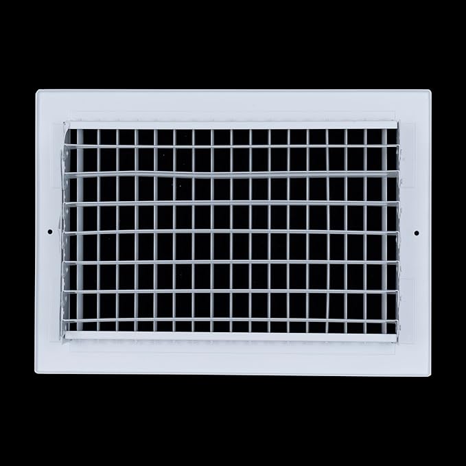 [2 Pack] Fits 12x8 Duct Opening Steel Adjustable Air Supply Grille by Handua | Register Vent Cover Grill for Sidewall and Ceiling | White | Outer Size: 13.75" X 9.75"
