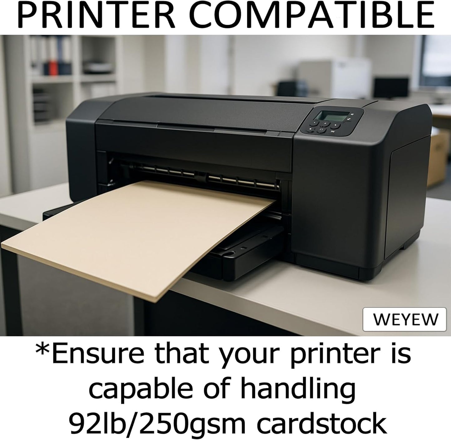 100 Sheets 92lb Cream Cardstock, 8.5" x 11", Premium Card Stock Blank Invitation Paper Greeting Cards DIY Craft Card Making, 92LB Cover 250 GSM