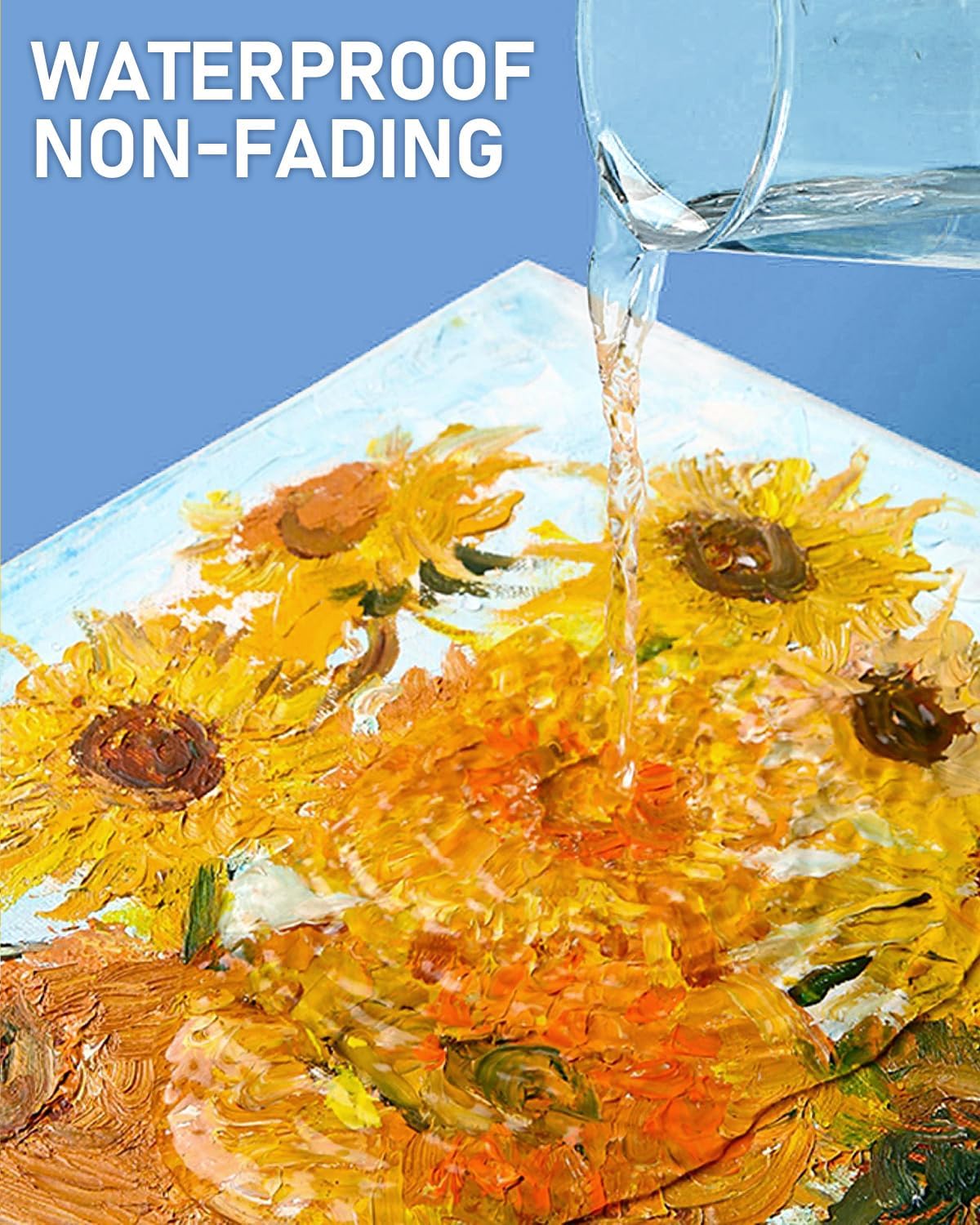 Nicpro 24 Colors Large Bulk Acrylic Paint Set (16.9 oz/500 ml), Rich Pigments Non Toxic, Bulk Painting Supplies for Artist Beginners on Canvas, Wood, Rock, Glass, Ceramic, Crafts with Color Wheel