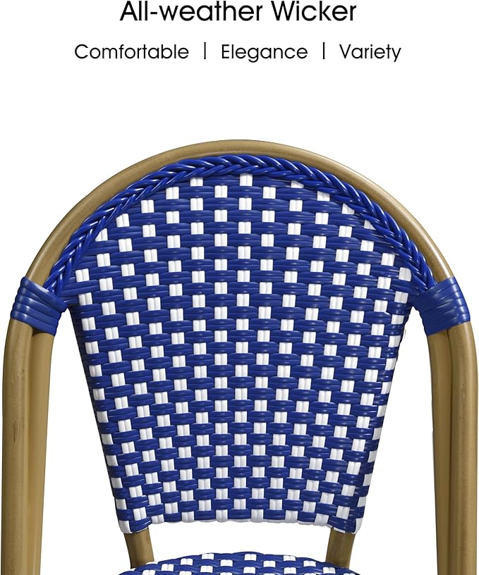 PURPLE LEAF 9 Pieces Outdoor Dining Set Patio Furniture Set with Large Aluminum Table and French Bistro Chairs for Garden Backyard Deep Blue Patio Dining Set