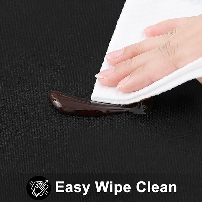 Smiry Round Table Cloth 60 Inch, Waterproof Wipeable Vinyl Tablecloths Protector, Oil Spill Proof Plastic Table Cover for Dining, Picnic, Camping, Outdoor, Black