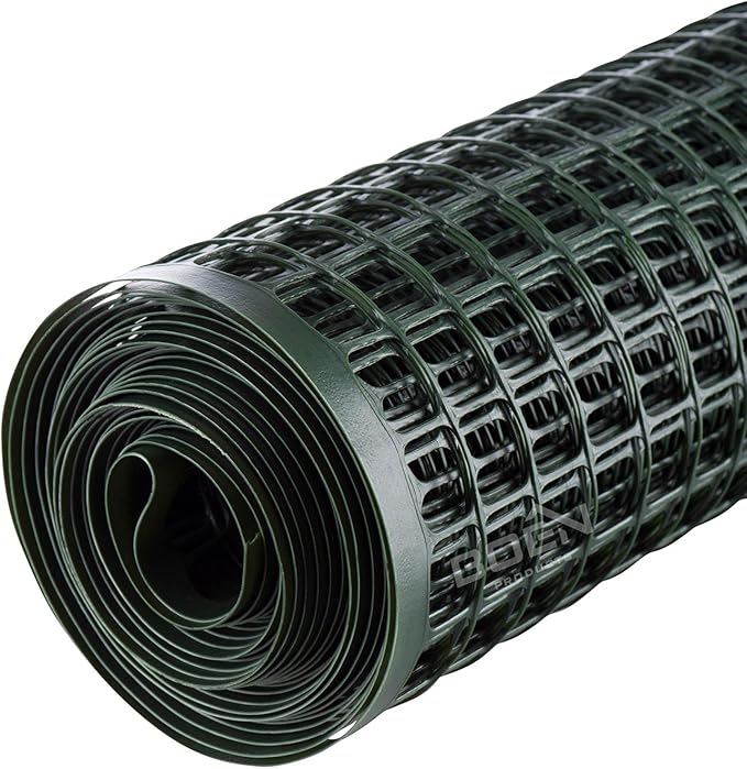 BOEN Garden Fence Temporary Barrier Outdoor Fence for Dog, Rabbit or Deer, Garden Netting Plastic Mesh Plant Protection (4' x 75', Green)