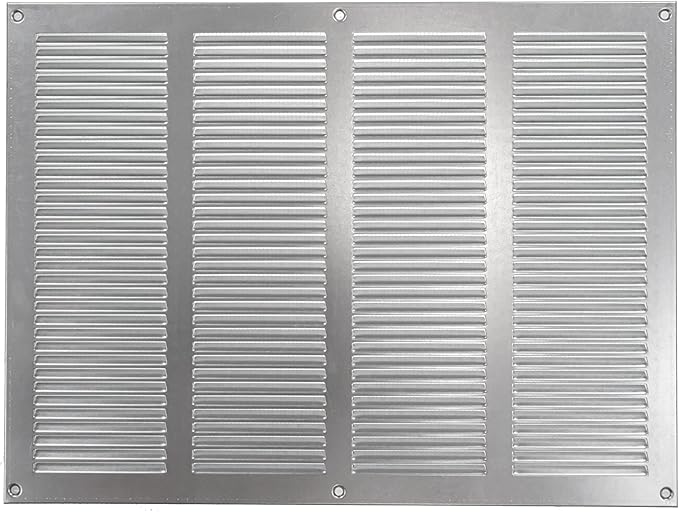 Repa Market Air Vent Cover 16x12 Inch (Outer Dimensions) Galvanized Steel Louvered Grill Cover with Mesh Screen/Wall or Ceiling Vent/HVAC Register for Indoor and Outdoor Ventilation