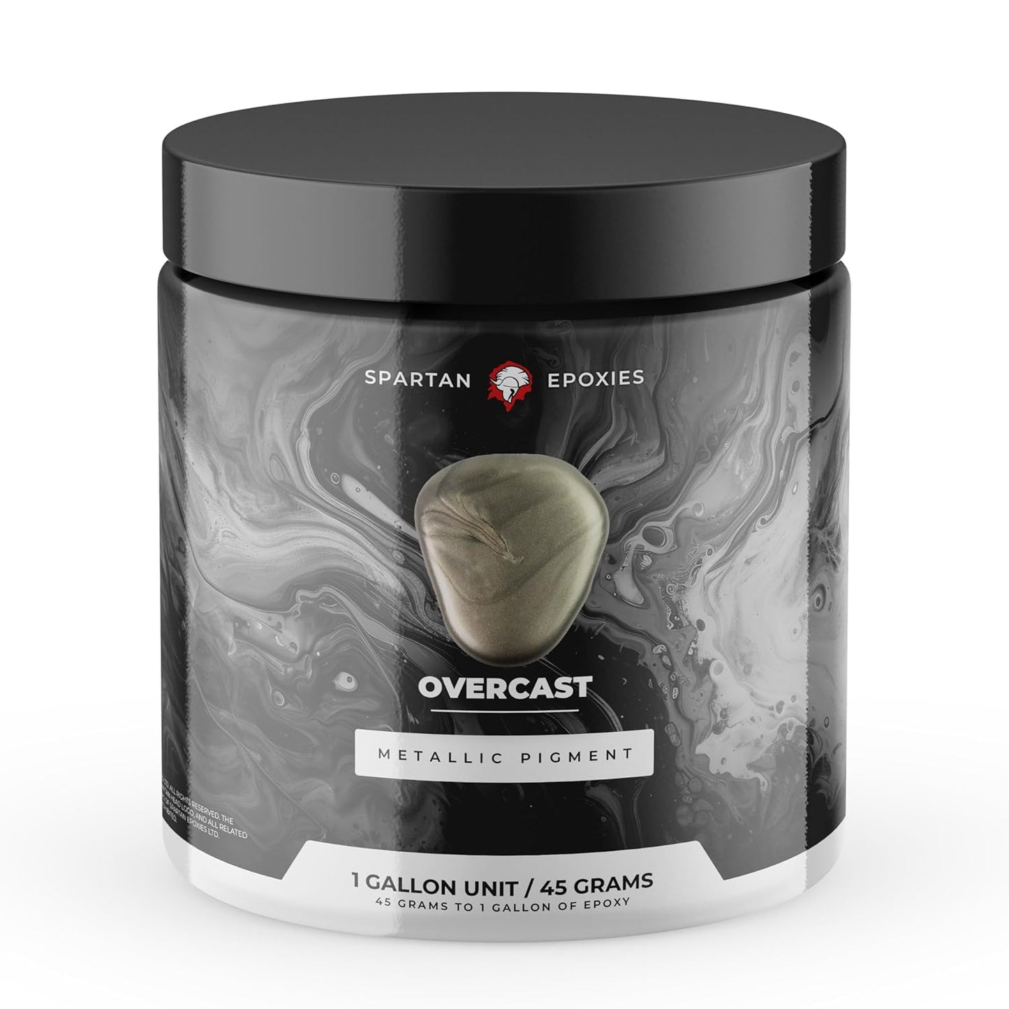 Spartan Epoxies Metallic Pigment Powder for Epoxy - 30 Unique Colors, 4oz for 1 Gallon and 12oz for 3 Gallons of Clear Epoxy, Made in The USA (Overcast, 4oz (45 Grams))