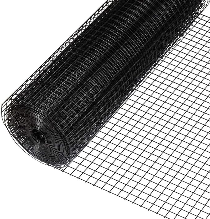 Fencer Wire 16 Gauge Black Vinyl Coated Welded Wire Mesh Size 1 inch by 1 inch (f. 6ft. x 50ft.)
