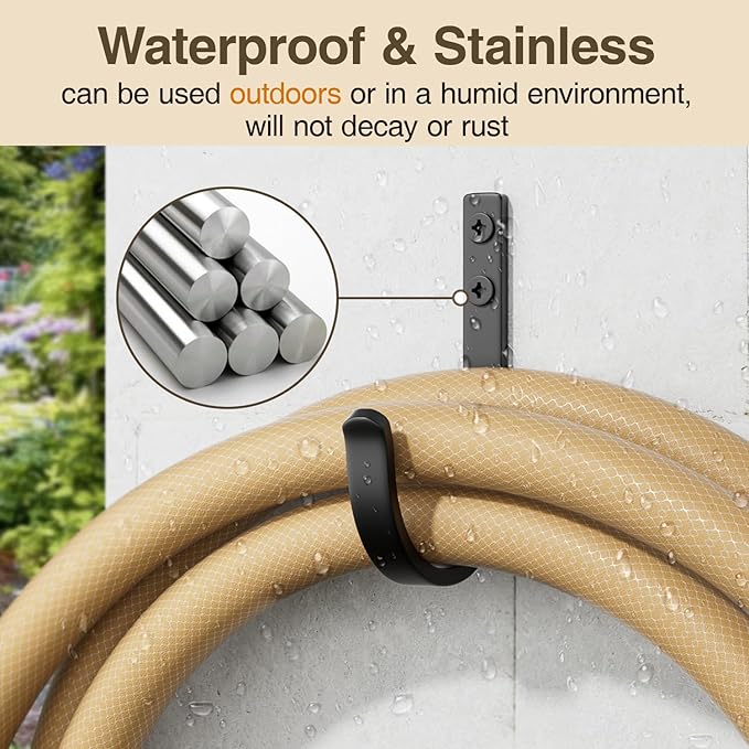niffgaff 10-Pack Wall Outdoor Hooks for Hanging Coat - 30LB Screw in Metal Hanger Wall Mount, for Closet, Door, Bathrooms, Outside, for Towel, Backpack, Robe, Hat, Black